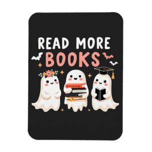 Read more books Spooky Halloween Ghost Book Lovers Magnet