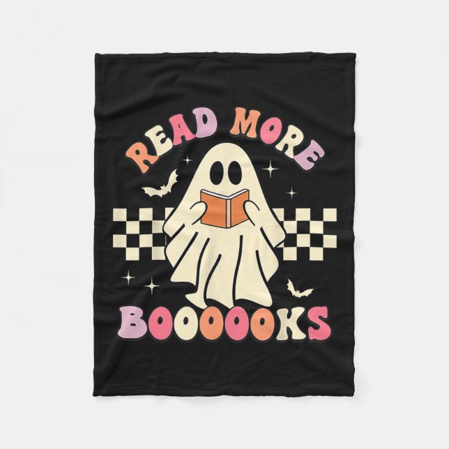 Read More Boooooks Cute Ghost Read More Boooooks H Fleece Blanket (Front)