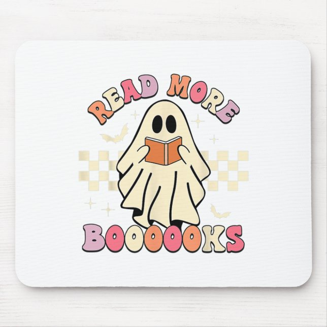Read More Boooooks Cute Ghost Read More Boooooks H Mouse Pad (Front)