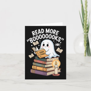 Read More Booooooks Ghost Reading Halloween Art Te Card