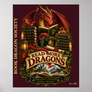 Read More Dragons Book Dragon Society Fantasy Poster