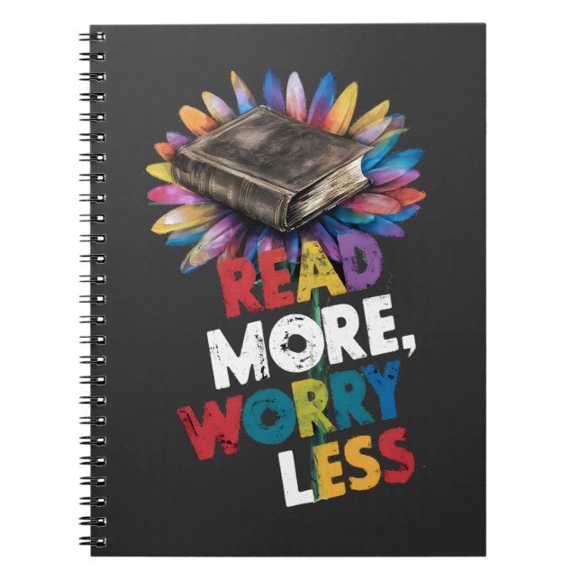 Read More, Less Worry Funny Sayings Book Reading  (Front)