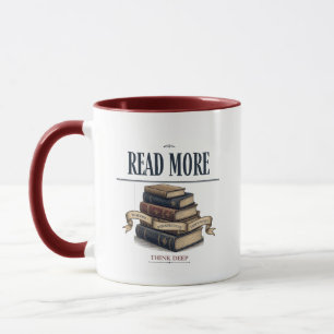 Read More Think Deep Book Lover Long Sleeve Mug