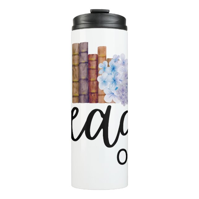 Read On (with Hydrangeas) Thermal Tumbler (Front)