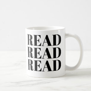 read read read mug   Cute Book Lover Slogan Mug