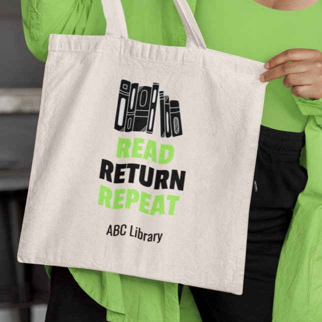 Read Return Repeat Library Book Lovers Tote Bag (Creator Uploaded)