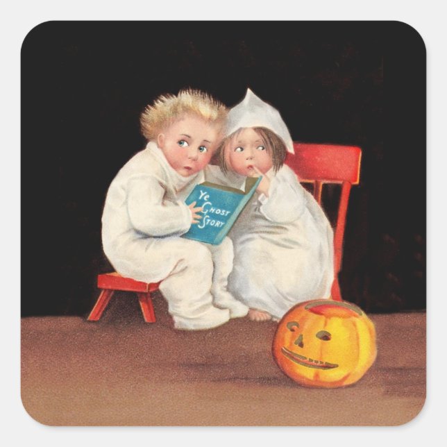 Read Scary Story Square Sticker (Front)