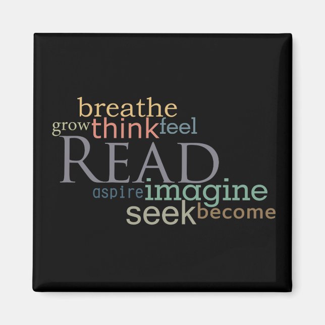 Read, Seek, Imagine Magnet (Dark) (Front)