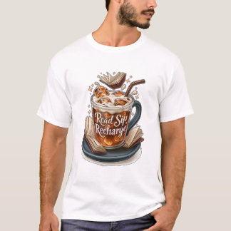 Read Sip Recharge Iced Coffee And Books T-Shirt