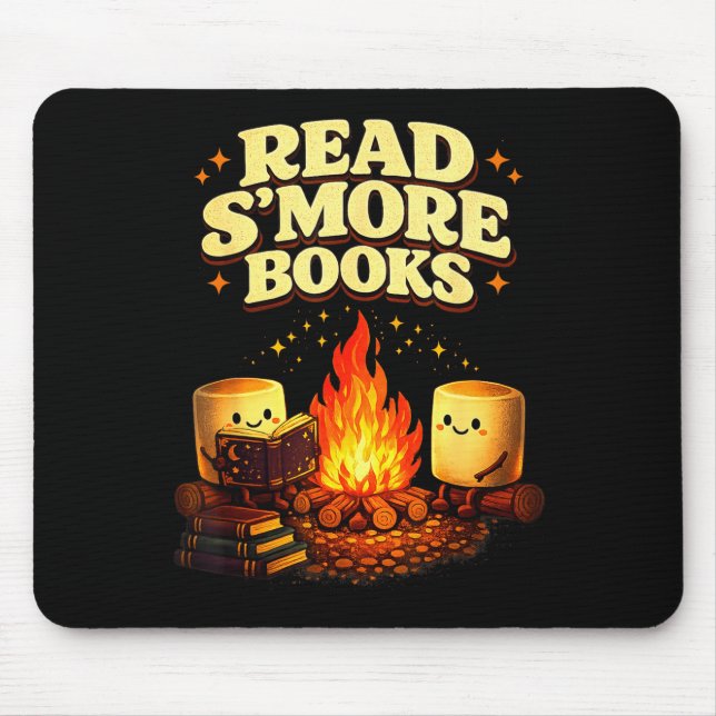 Read s'more books campfire reading funny book mouse pad (Front)
