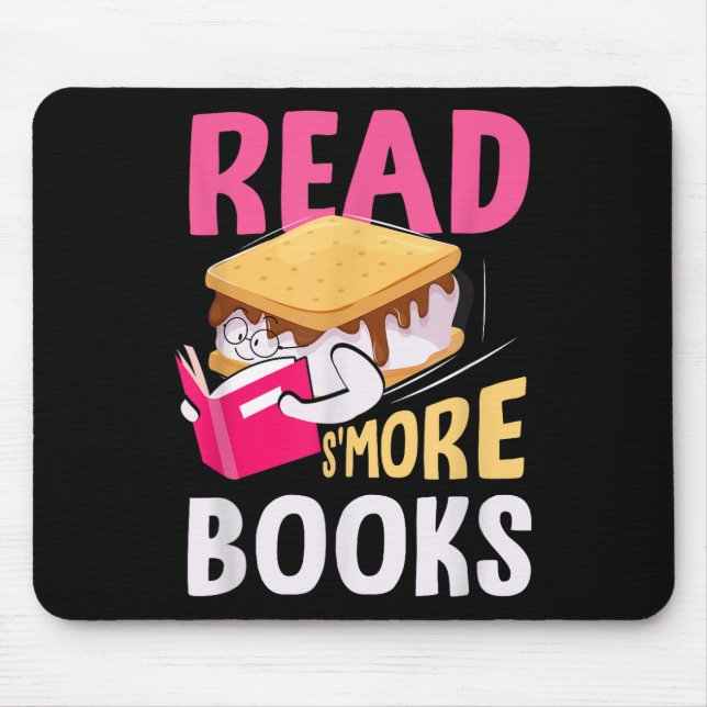 Read Smore Books Camping Bookworm Librarian Smores Mouse Pad (Front)