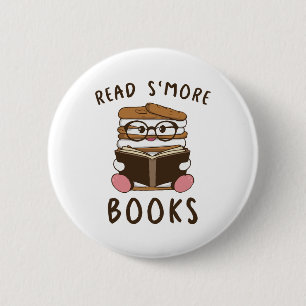 Read Smore' Books Camping Reading Books Lover Camp 2 Inch Round Button