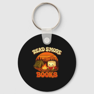 Read s'more books cute campfire reading book lover keychain