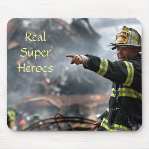 Read Super Heroes, Firefighter at 911 Twin Towers Mouse Pad
