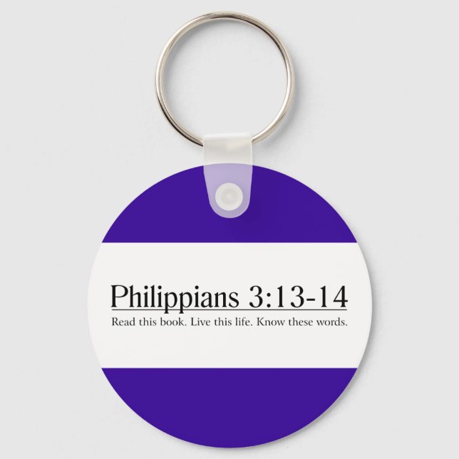 Read the Bible Philippians 3:13-14 Keychain (Front)