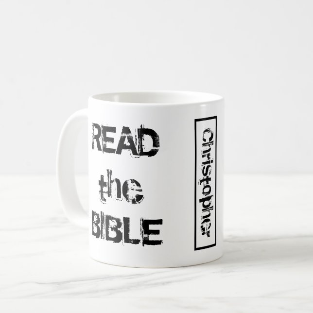 Read The Bible White and Black Coffee Mug (Front Left)