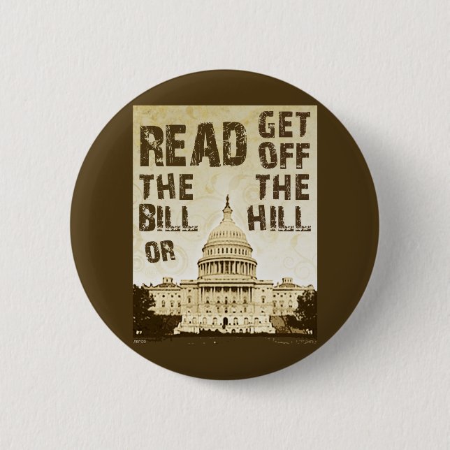 Read The Bill 2 Inch Round Button (Front)