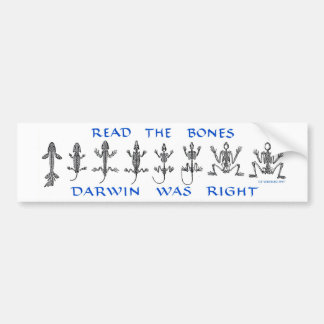 Read The Bones, Darwin Was Right Bumper Sticker
