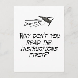 Read the instructions postcard