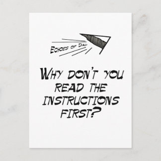 Read the instructions postcard