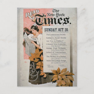 'Read The New York Times' (colour litho) Postcard