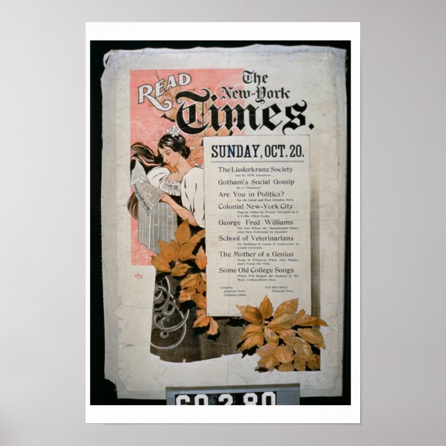 'Read The New York Times' (colour litho) Poster (Front)