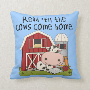 Read 'til The Cows Come Home Throw Pillow