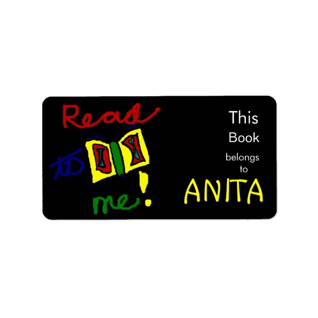 Read to Me - Personalized  Rectangular Bookplate Label (Front)
