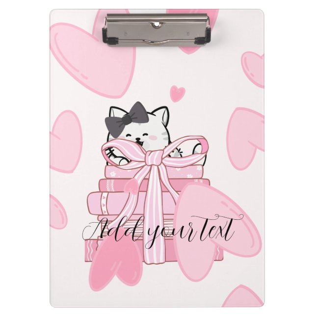Read, Write, Love – Cat & Book Clipboard (Front)