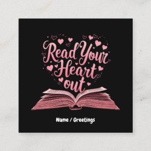 Read Your Heart Out A Book Lover's Haven Square Business Card