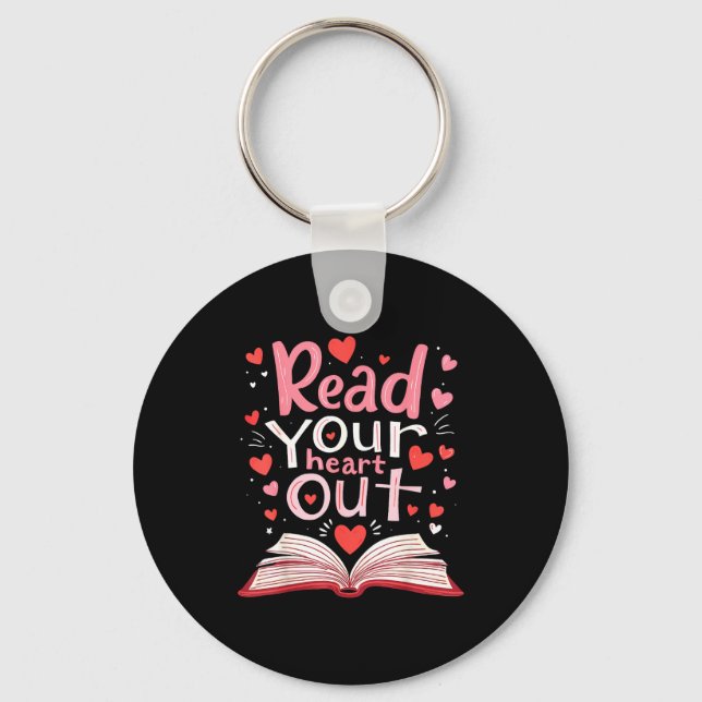Read Your Heart Out Teacher Valentines Day Reading Keychain (Front)