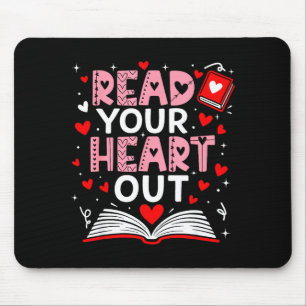 Read Your Heart Out Valentine Reading Book Girl Ki Mouse Pad