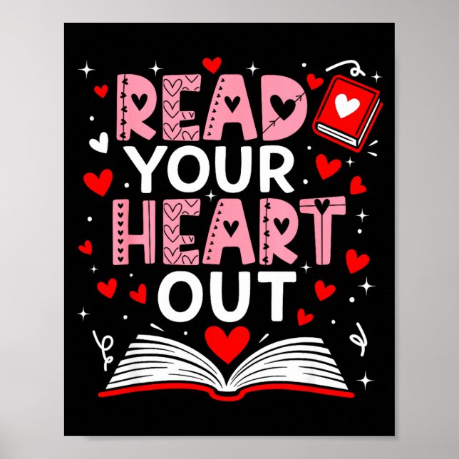 Read Your Heart Out Valentine Reading Book Girl Ki Poster (Front)