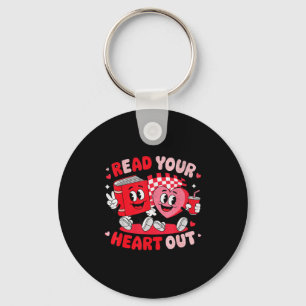 Read Your Heart Out Valentine's Day Retro Teacher  Keychain