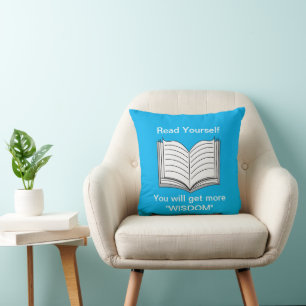 Read Yourself Inspirational Quote Throw Pillow