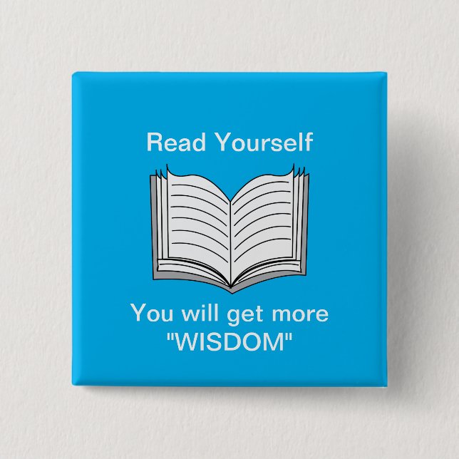 Read Yourself Inspirational Read 2 Inch Square Button (Front)
