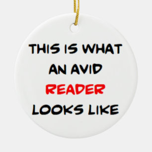 reader, avid ceramic ornament