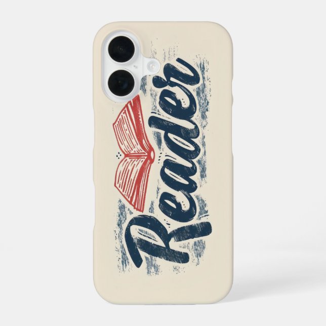 Reader Book Slogan iPhone 16 Case (Back)