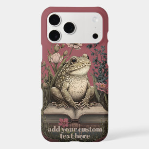 Reader Frog on Book Wildflower Cottagecore Custom