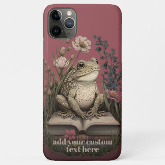Reader Frog on Book Wildflower Cottagecore Custom iPhone 11 Pro Max Case