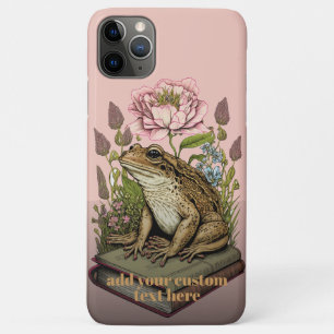 Reader Frog on Book Wildflower Cottagecore Custom iPhone 11 Pro Max Case