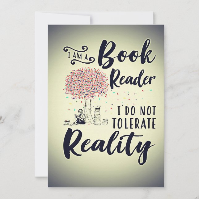 Reader Gift I Am A Book Reader Thank You Card (Front)
