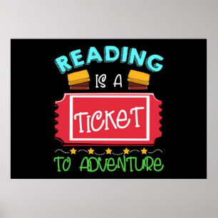 Reader Gift Reading Is A Ticket To Adventure Poster