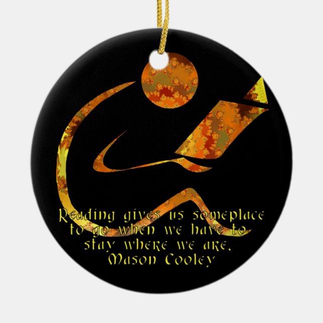 Reader - Golden Dark Ornament (Front)
