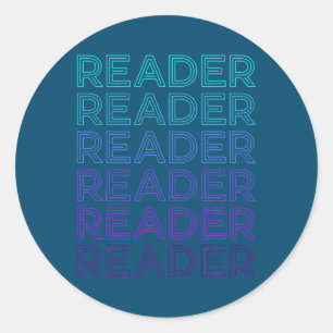 Reader Reading Book Lover Retro  Classic Round Sticker