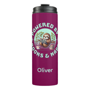 Reader Sloth. Unique Gift for Book Lover Thermal Tumbler