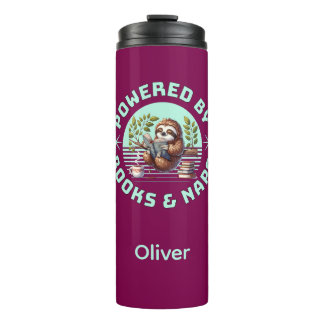 Reader Sloth. Unique Gift for Book Lover Thermal Tumbler