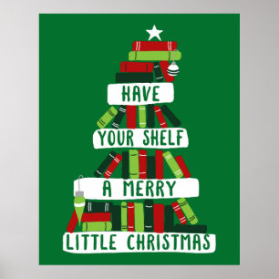 Readers and Book Lovers Christmas Tree Poster