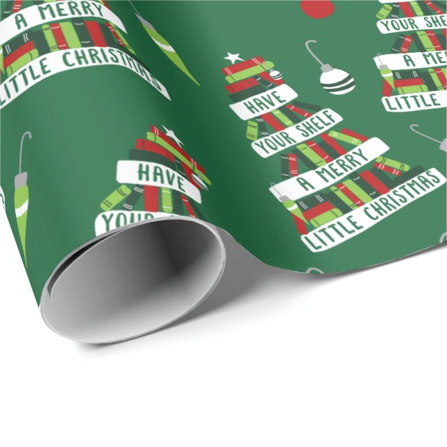 Readers and Book Lovers Christmas Tree Wrapping Paper (Roll Corner)