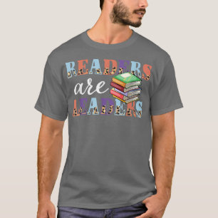 Readers Are Leaders Boho Leopard Book Lover Back T T-Shirt